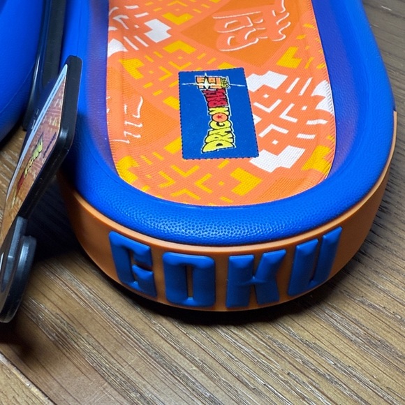 NEW-DragonBall Z Men's Slide Sandals Slippers Size 13 Blue & Orange - Picture 3 of 10